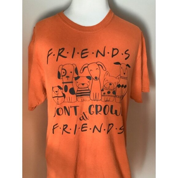 Vintage Friends Don’t Growl At Friends Orange Dog Graphic Short Sleeve Tee M - Picture 2 of 8